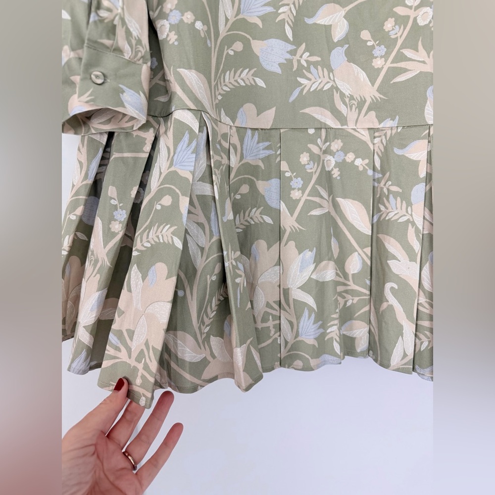 NWOT Tuckernuck Sage Arbre Tate Dress with Ruffled Neck & Pleated Skirt, XL - Picture 6 of 14